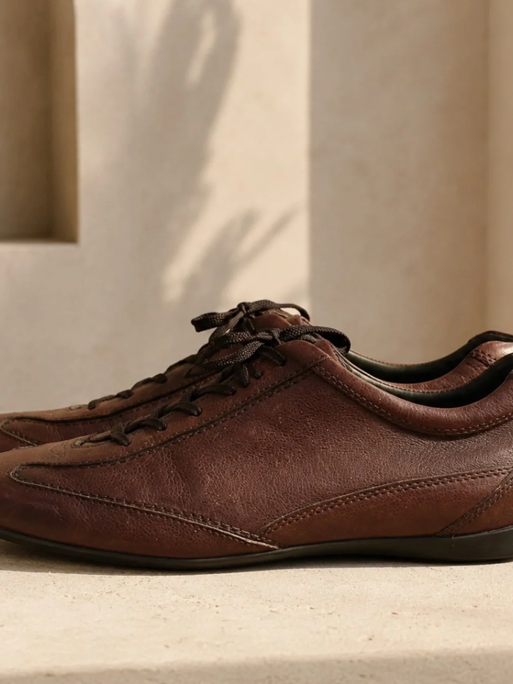 Tod's Brown Leather Low Top Sneakers Gommino Driving Shoes Men's 10.5